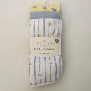 NEW Baby Burp Cloths Front 3pk Solid Stripe Floral | DreamGro Apple + Ivy